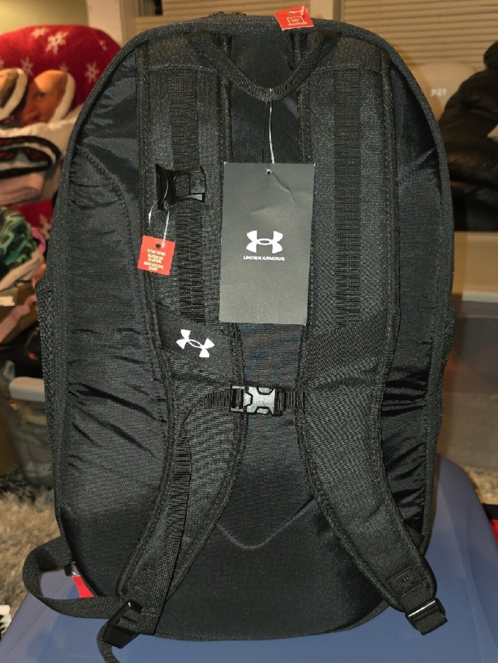 Under Armour Black Backpack with White Logo - Rugged Everyday Pack - Picture 3 of 9